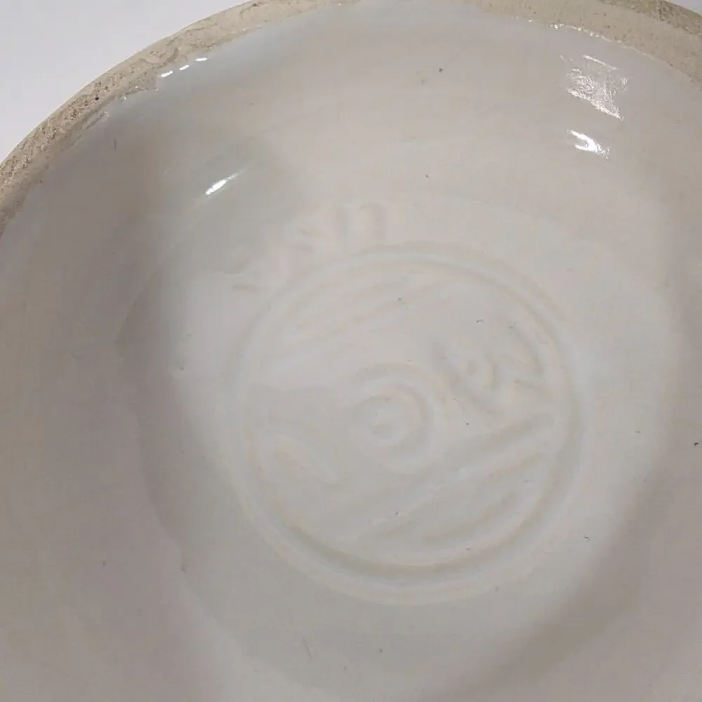 Vintage McCoy USA White Pottery cottagecore Pitcher Wash Basin Set Heart Handle